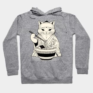 Retro Japanese Kawaii Anime Ramen Cat Hoodie